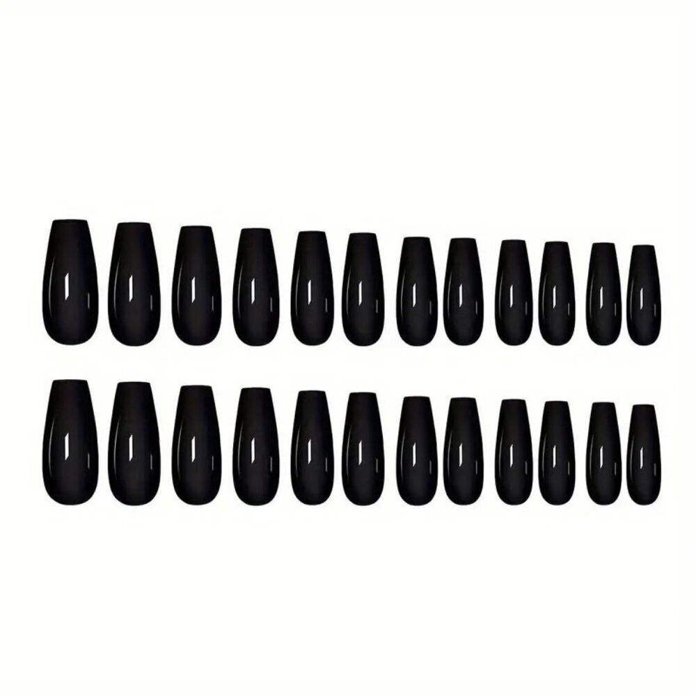 24pcs Long Coffin Press-On Nails – Square Shape | Easy Application Jelly Glue - Picture 6 of 6